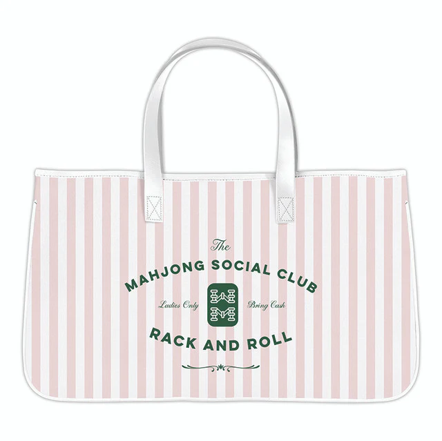 MAHJONG SOCIAL CLUB OIL CANVAS TOTE