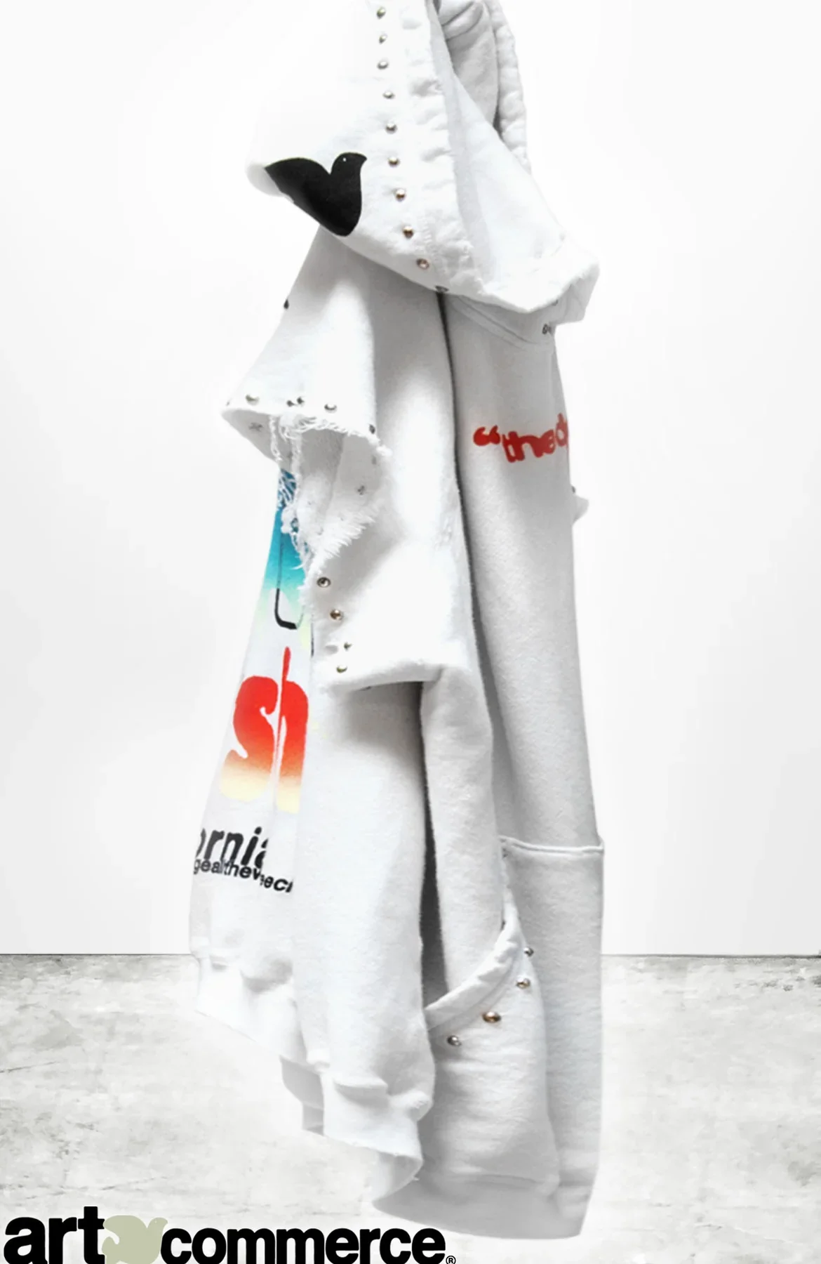 FREECITY SUPERSHOP MALIBU HOMESTUD SUPERVINTAGE YUMM CUTOFF HOODIE - LAUNDRY WHITES - Image 2
