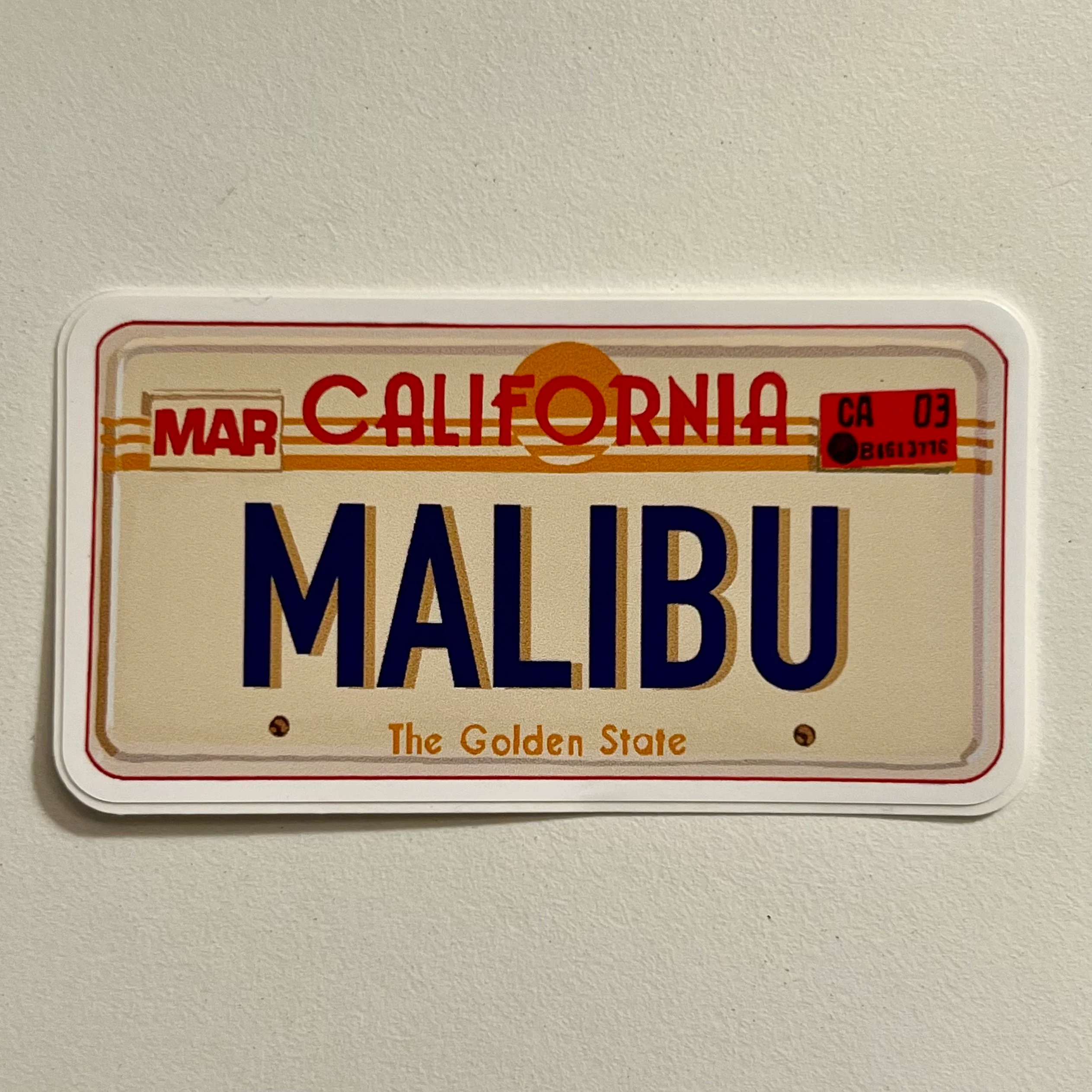 MALIBU LICENSE STICKER