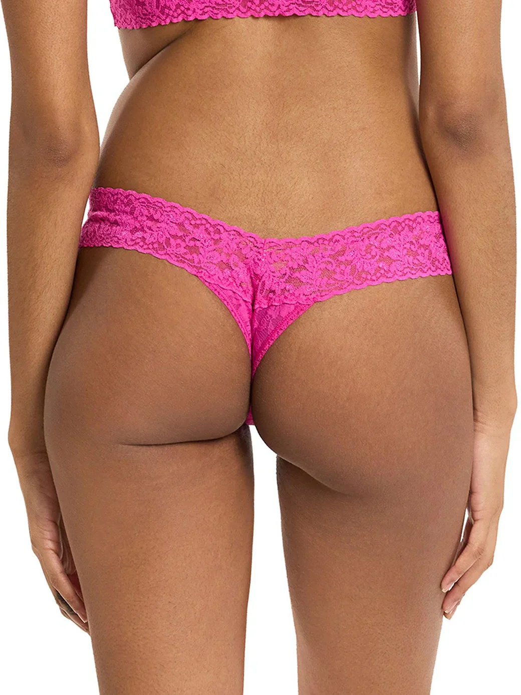 MARMALADE PINK SIGNATURE LACE LOW RISE THONG - Image 3