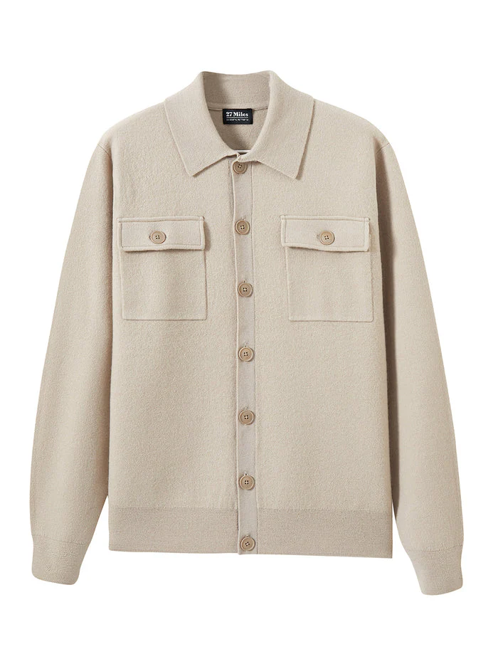 MENS CAMEL STEFANO RELAXED BUTTON UP JACKET