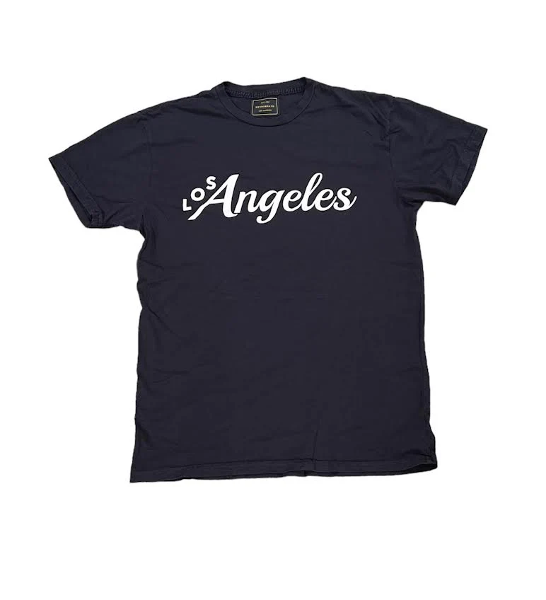MENS LOS ANGELES CREAM GRAPHIC VINTAGE BLACK TEE