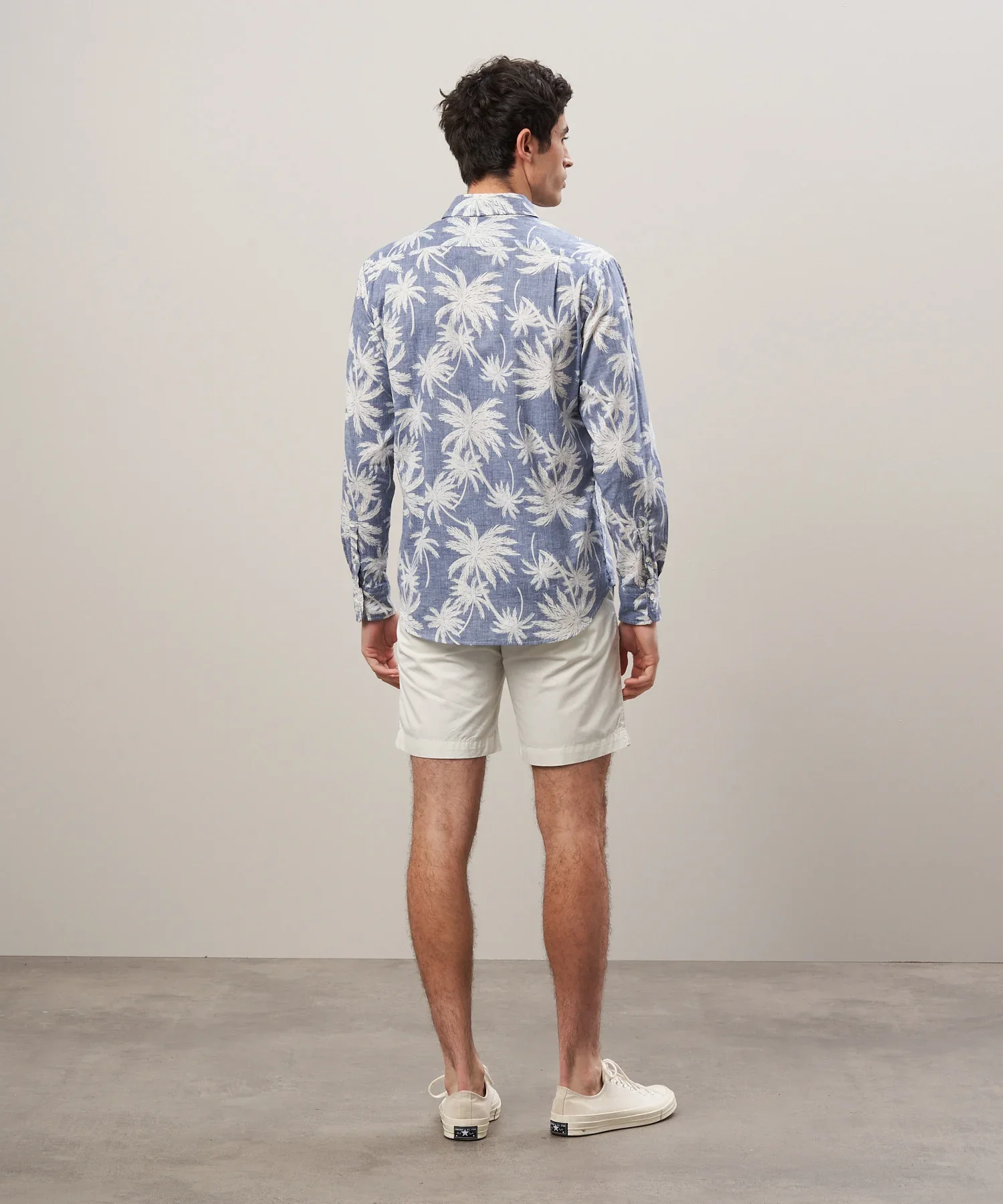 MENS NAVY PALMS PRINTED SHIRT - Image 3