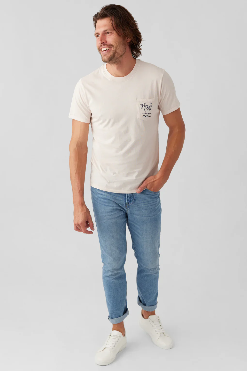 MENS PALMS POCKET CREW - ICE PINK - Image 4