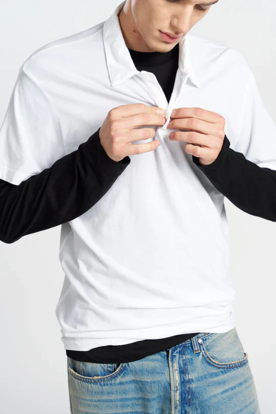MENS WHITE CLASSIC POLO - Image 2