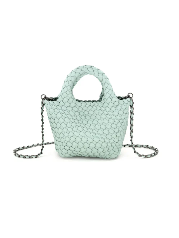 MINT BRAIDED CROSSBODY CLUTCH