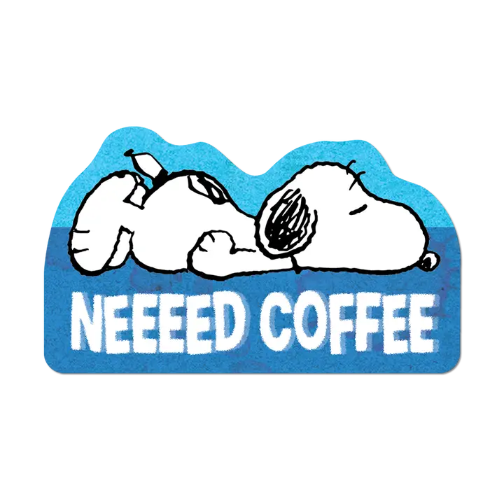 NEED COFFEE BY PEANUTS STICKER