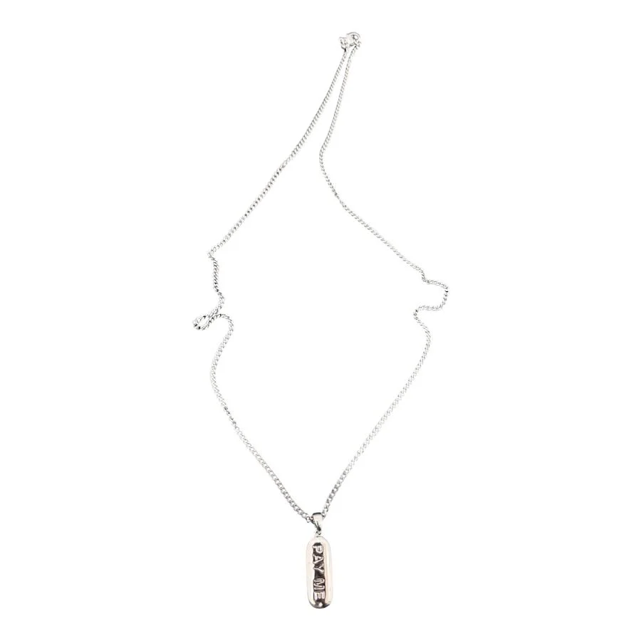 PAY ME SILVER SNAKE CHAIN NECKLACE