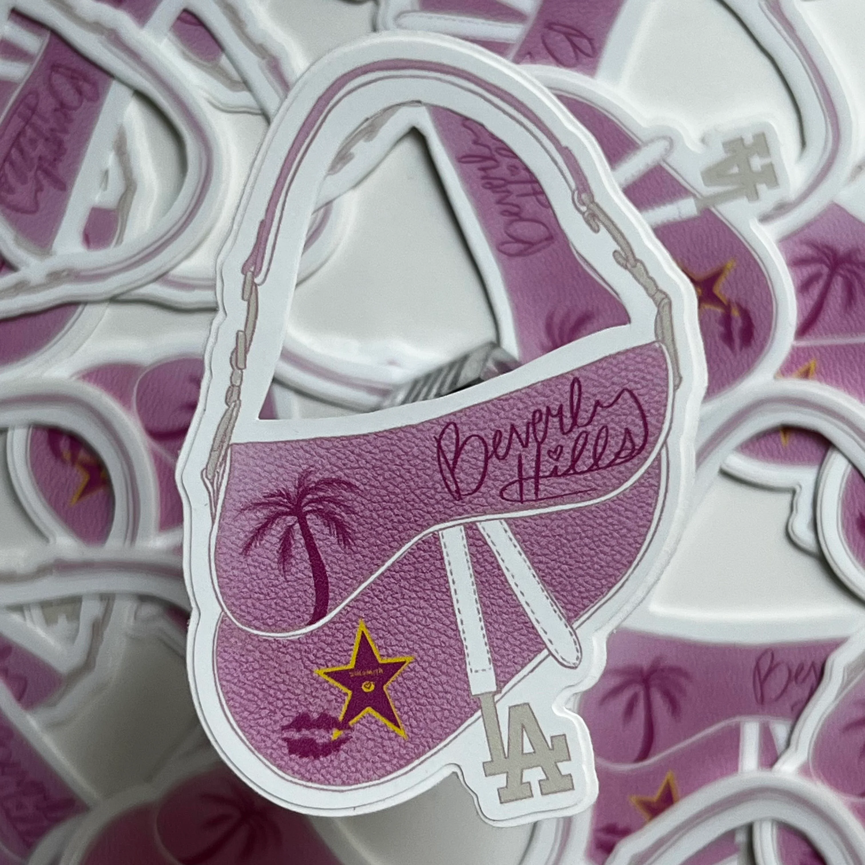 PINK BEVERLY HILLS LA BAG STICKER
