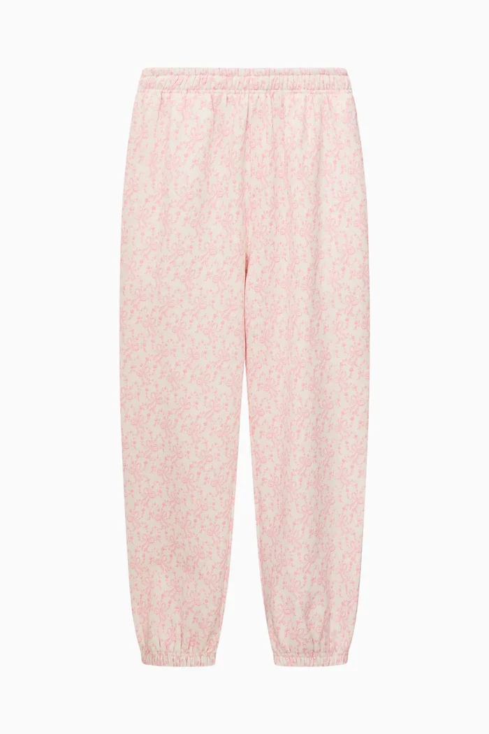 PINK LILIA BOW PRINT SWEATPANTS