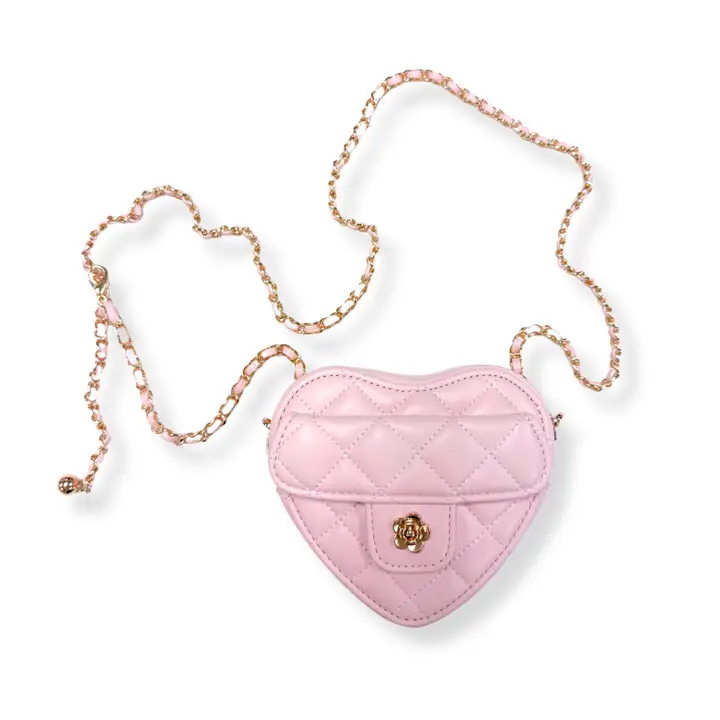 PINK QUILTED HEART PURSE