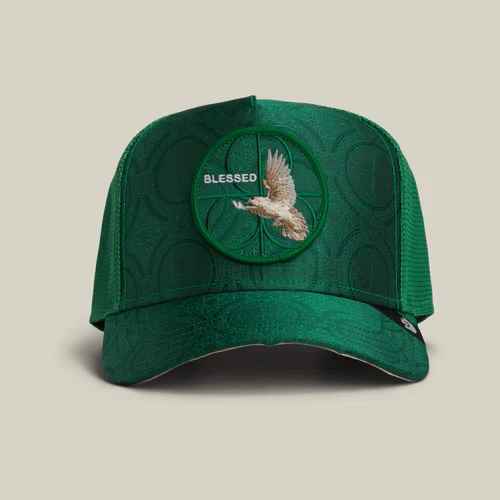 RELIGIOUS BLESSED GREEN TRUCKER HAT