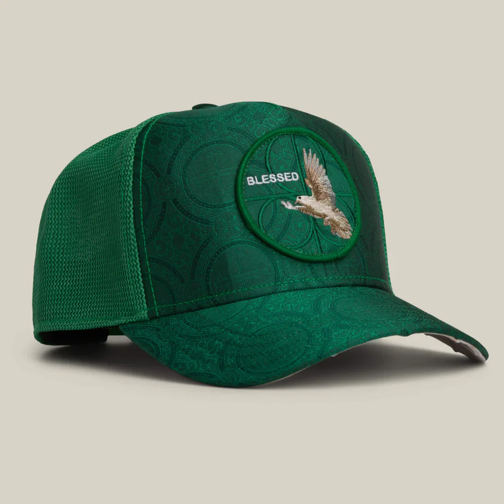 RELIGIOUS BLESSED GREEN TRUCKER HAT - Image 2