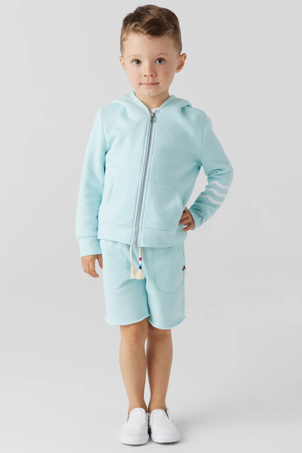 SOL ANGELES KIDS COASTAL WAVES ZIP HOODIE - SEAGLASS - Image 2