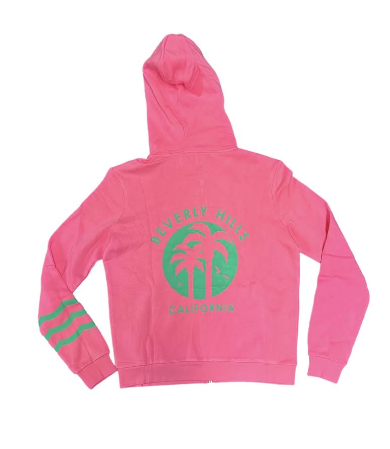 SOL ANGELES WOMEN BEVERLY HILLS ZIP UP HOODIE - PINK - Image 2