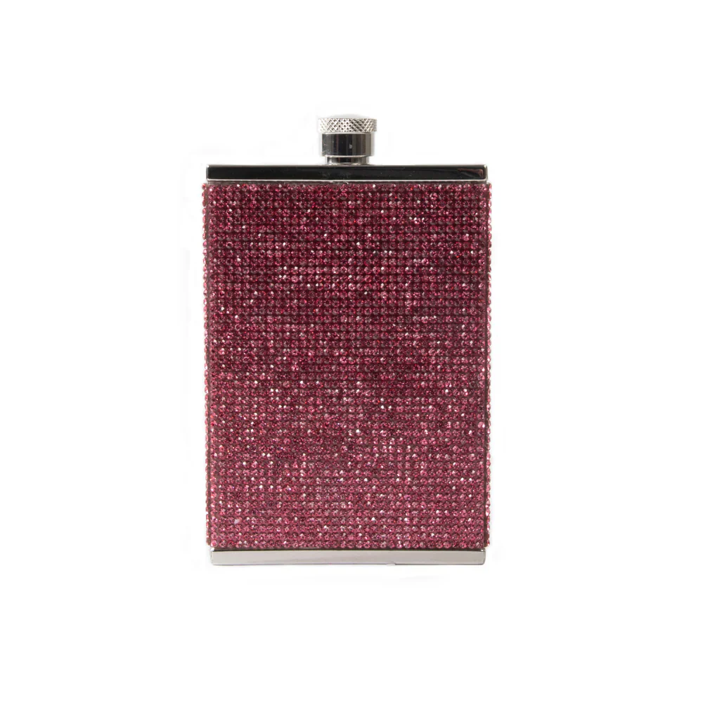 SQUARELY CRYSTAL FLASK - ROSE