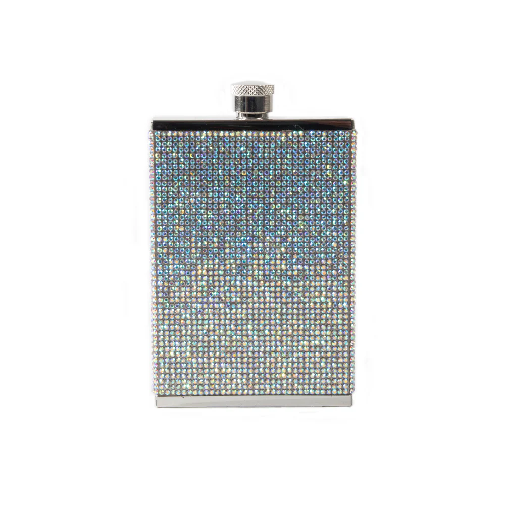 SQUARELY CRYSTAL FLASK - SILVER