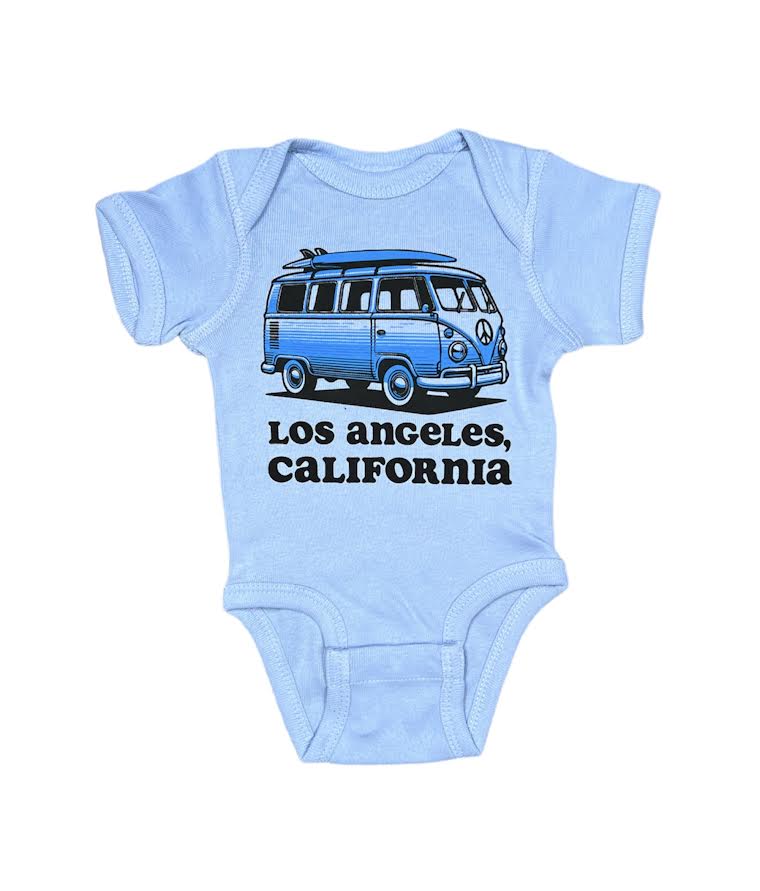 SURF VAN LOS ANGELES BLUE ONESIE