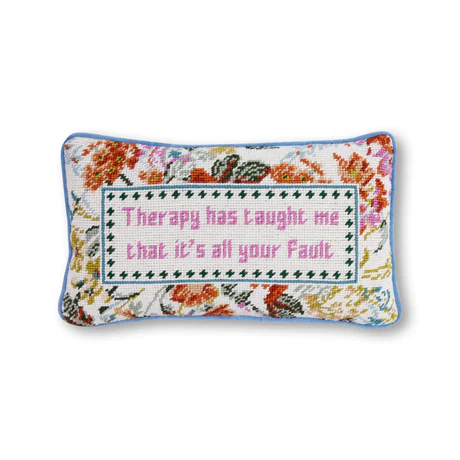 THERAPY NEEDLEPOINT PILLOW