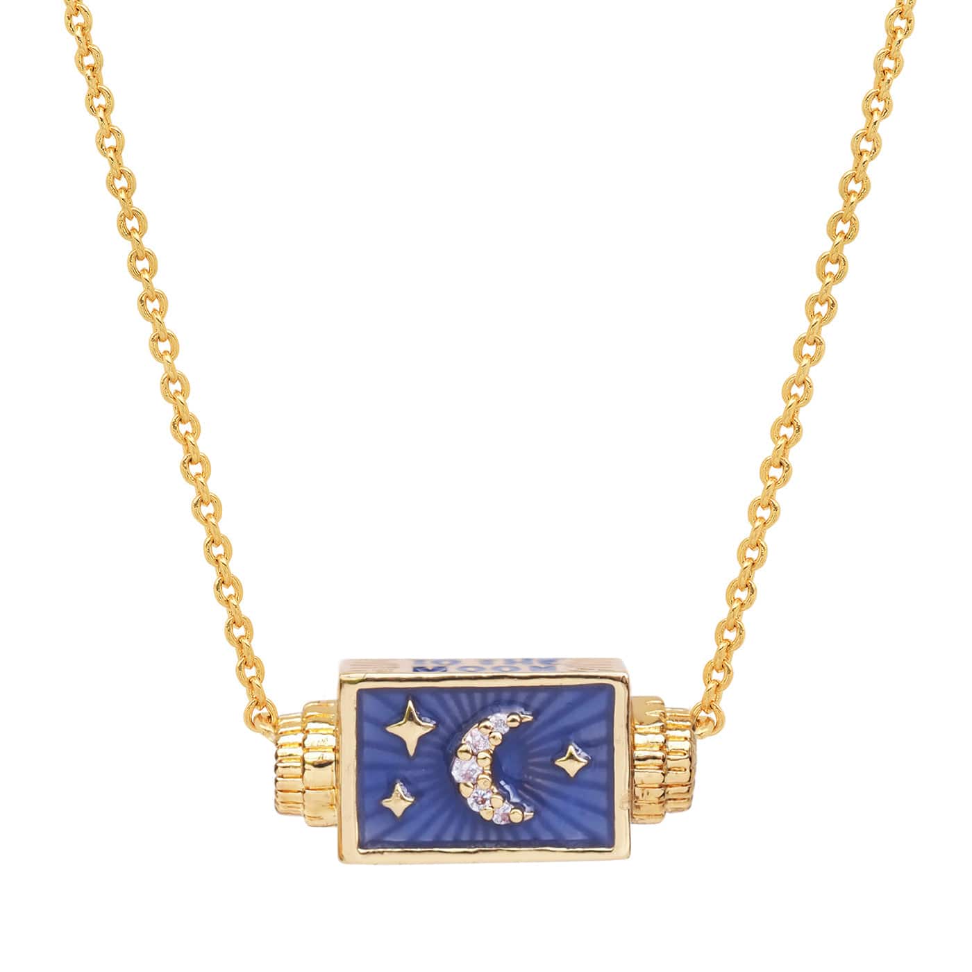 TO THE MOON AND BACK SPINNER GOLD NECKLACE