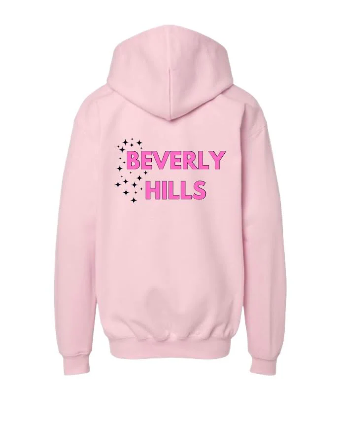 UNISEX BEVERLY HILLS STARS PINK HOODIE