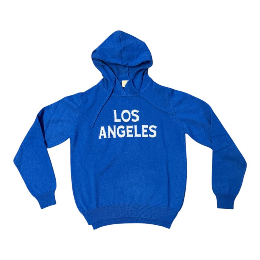 WOMENS BLUE LOS ANGELES CASHMERE HOODIE