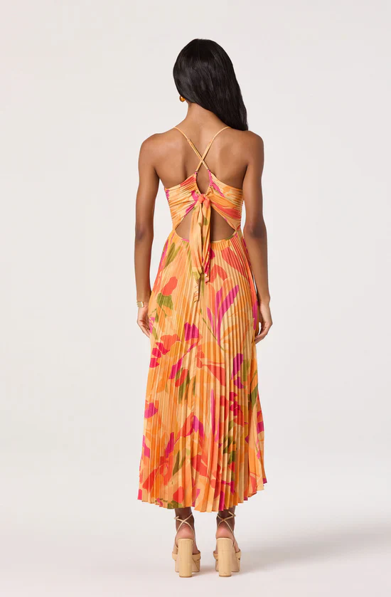WOMENS BLYTHE FLORAL PLISSE MIDI DRESS - Image 2