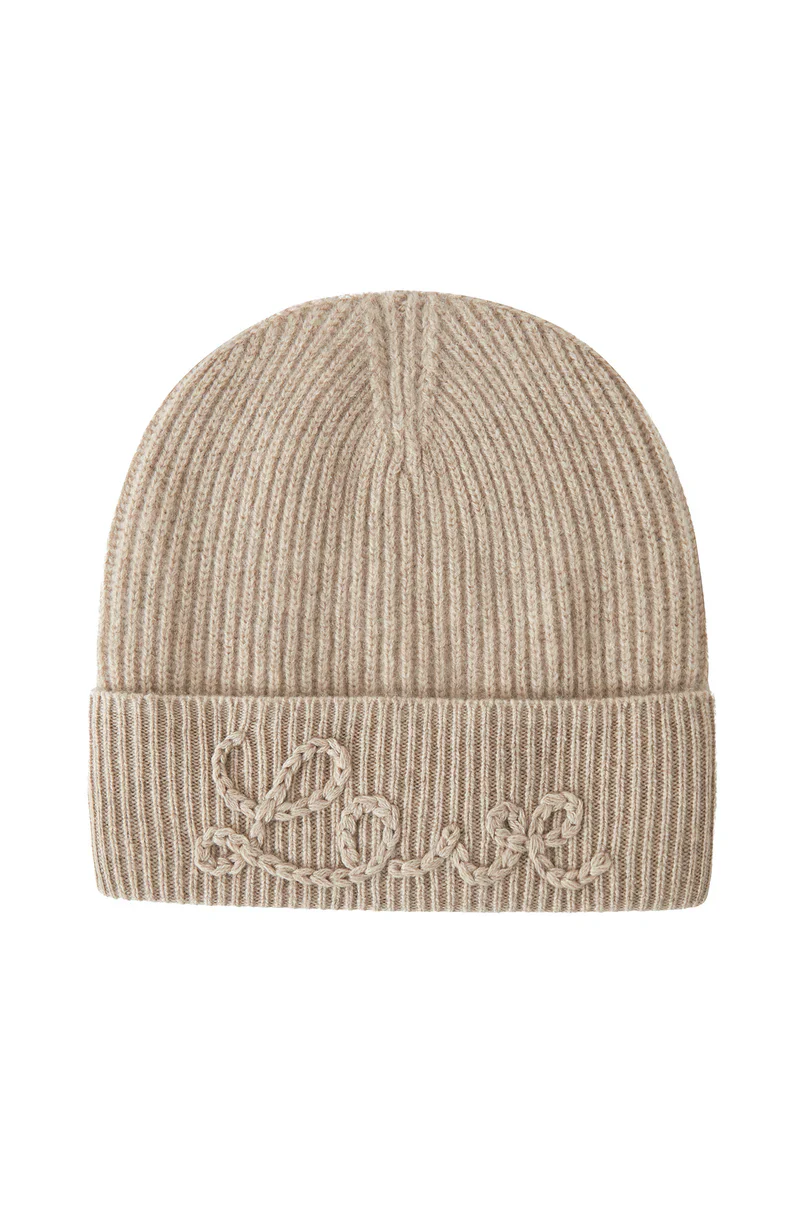 WOMENS LOVE RIBBED BEANIE